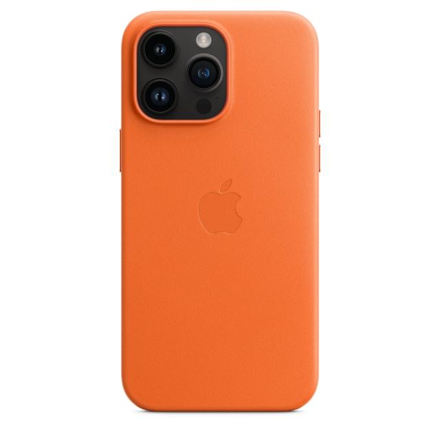 Калъф Apple iPhone 14 Pro Max Leather Case with MagSafe - Orange