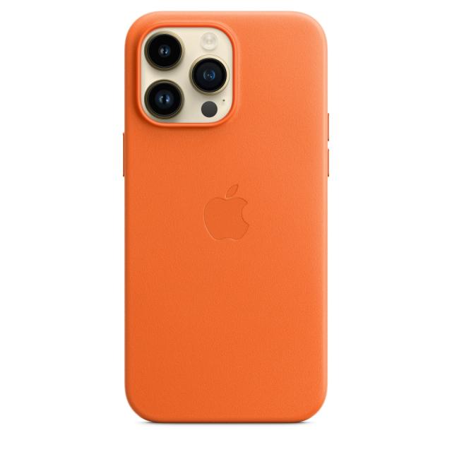 Калъф Apple iPhone 14 Pro Max Leather Case with MagSafe - Orange