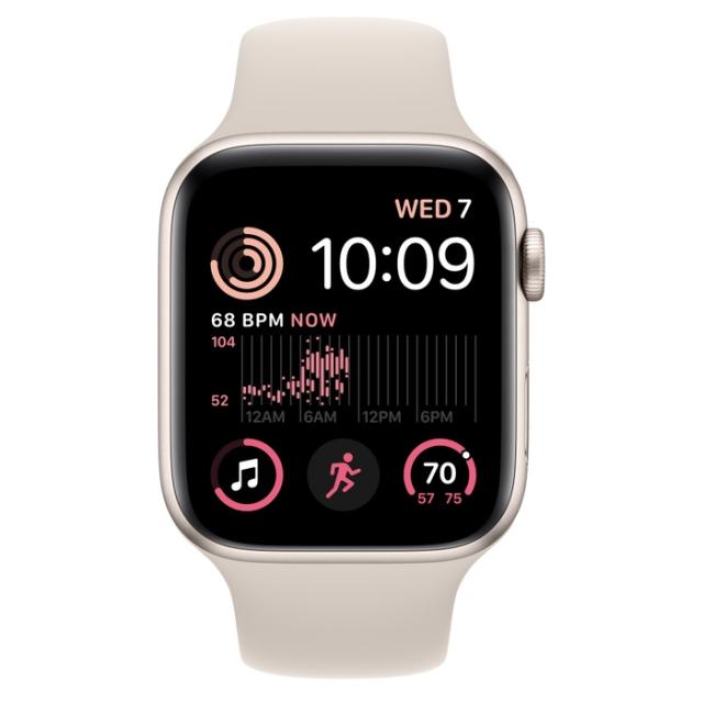 Часовник Apple Watch SE2 GPS 44mm Starlight Aluminium Case with Starlight Sport Band - Regular