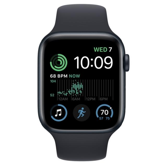Часовник Apple Watch SE2 GPS 44mm Midnight Aluminium Case with Midnight Sport Band - Regular