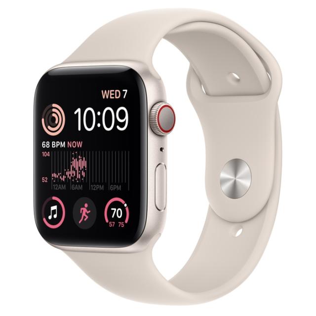 Часовник Apple Watch SE2 GPS + Cellular 44mm Starlight Aluminium Case with Starlight Sport Band - Regular