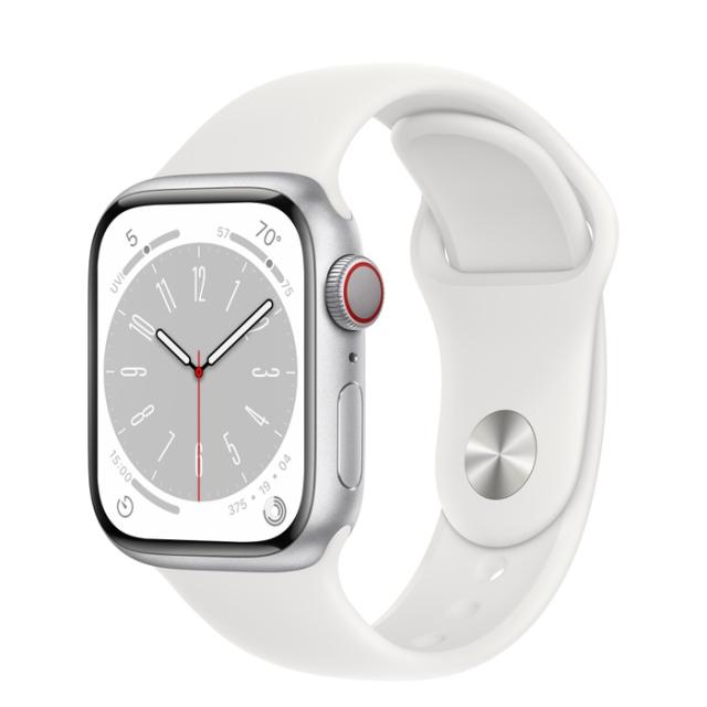 Часовник Apple Watch Series 8 GPS + Cellular 41mm Silver Aluminium Case with White Sport Band - Regular