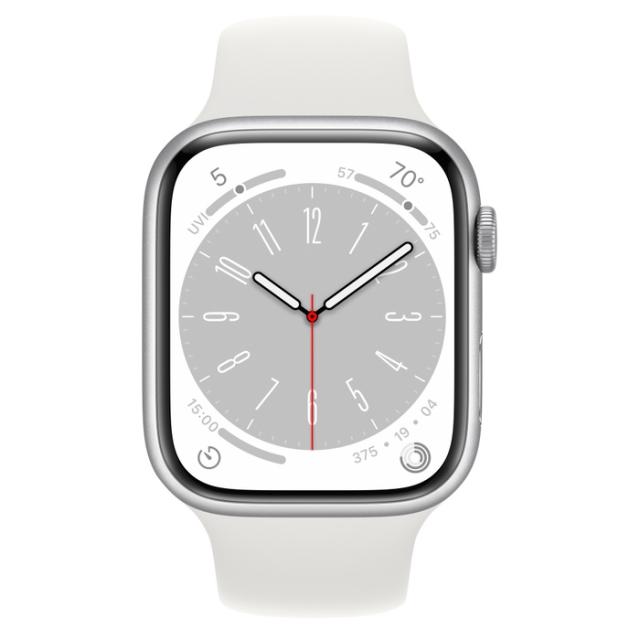 Часовник Apple Watch Series 8 GPS + Cellular 45mm Silver Aluminium Case with White Sport Band - Regular