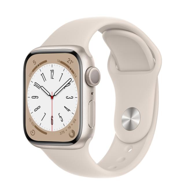 Часовник Apple Watch Series 8 GPS 41mm Starlight Aluminium Case with Starlight Sport Band - Regular