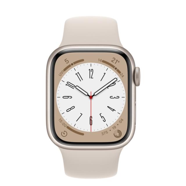 Часовник Apple Watch Series 8 GPS 41mm Starlight Aluminium Case with Starlight Sport Band - Regular