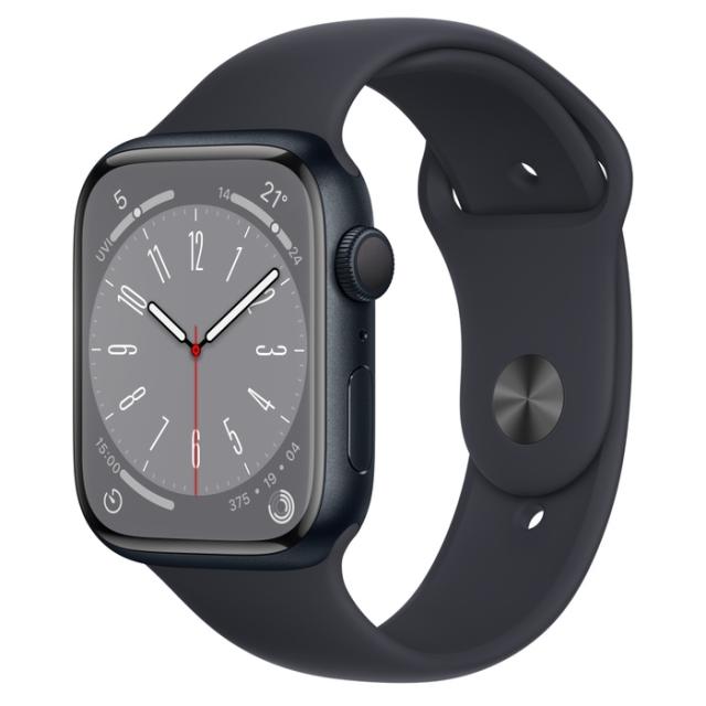 Часовник Apple Watch Series 8 GPS 45mm Midnight Aluminium Case with Midnight Sport Band - Regular