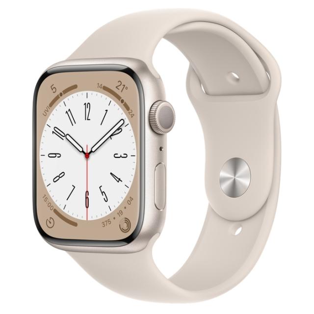 Часовник Apple Watch Series 8 GPS 45mm Starlight Aluminium Case with Starlight Sport Band - Regular
