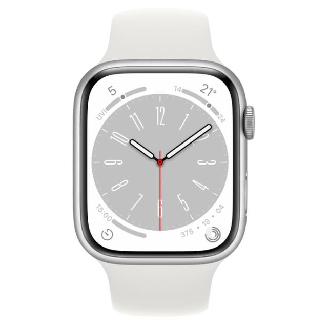Часовник Apple Watch Series 8 GPS 45mm Silver Aluminium Case with White Sport Band - Regular
