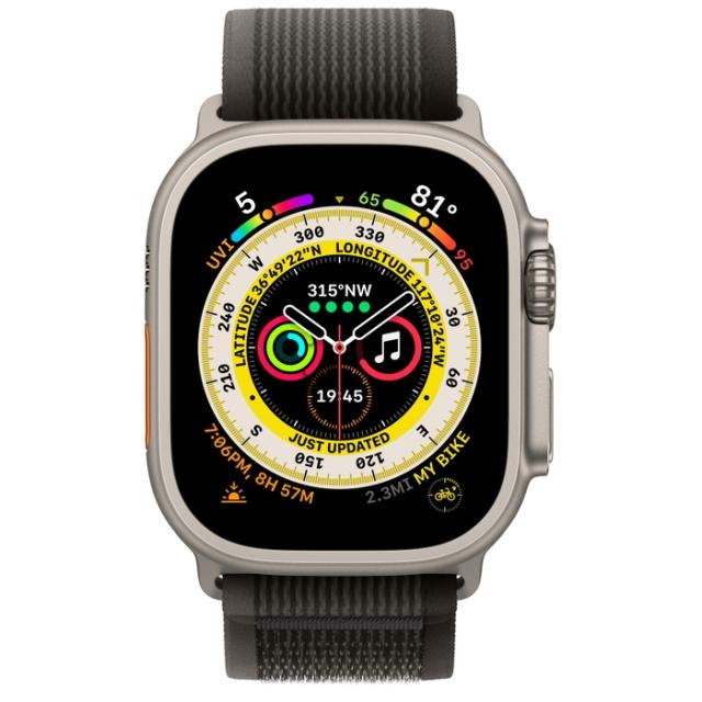 Часовник Apple Watch Ultra GPS + Cellular, 49mm Titanium Case with Black/Gray Trail Loop - M/L
