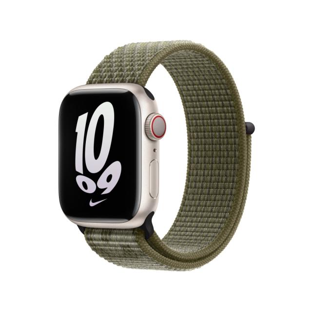 Каишка за часовник Apple Watch 41mm Sequoia/Pure Platinum Nike Sport Loop