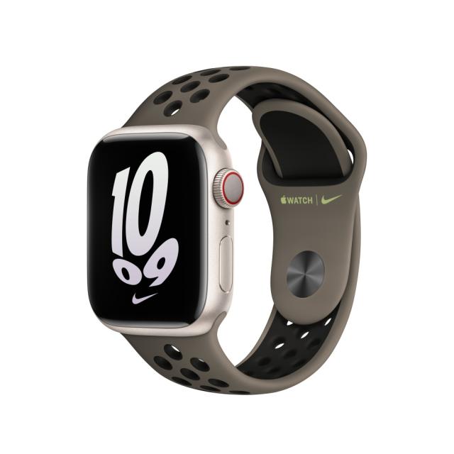 Каишка за часовник Apple Watch 41mm Olive Grey/Black Nike Sport Band