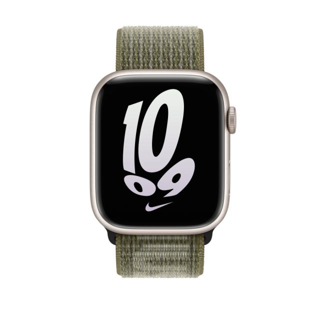 Каишка за часовник Apple Watch 45mm Sequoia/Pure Platinum Nike Sport Loop