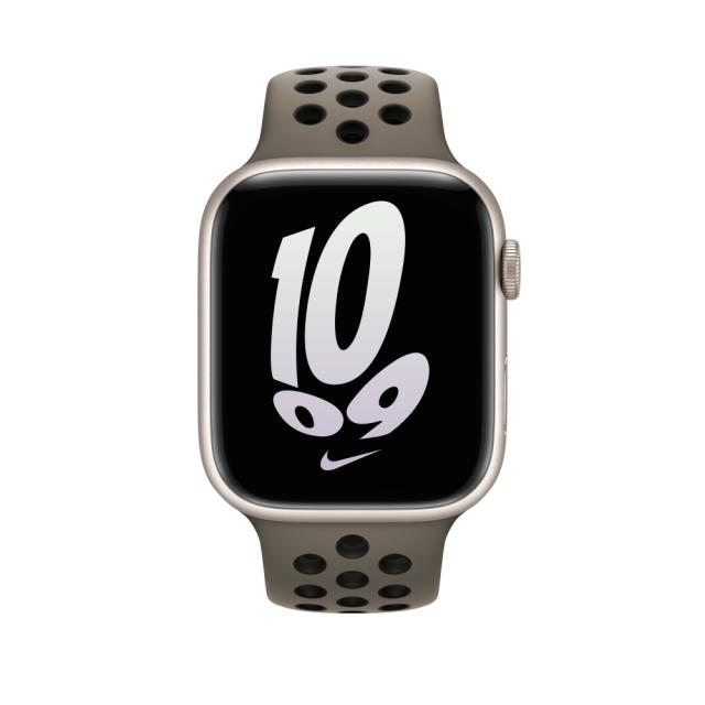 Каишка за часовник Apple Watch 45mm Olive Grey/Black Nike Sport Band