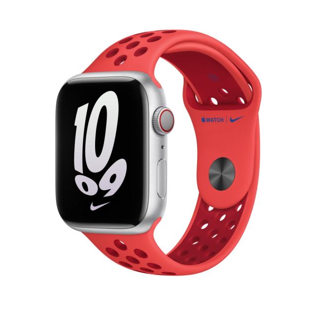 Каишка за часовник Apple Watch 45mm Bright Crimson/Gym Red Nike Sport Band
