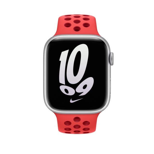 Каишка за часовник Apple Watch 45mm Bright Crimson/Gym Red Nike Sport Band