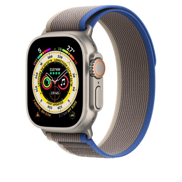 Каишка за часовник Apple Watch 49mm Blue/Gray Trail Loop - S/M