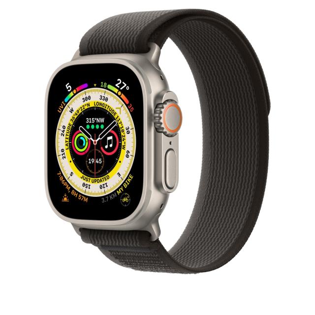 Каишка за часовник Apple Watch 49mm Black/Gray Trail Loop - S/M