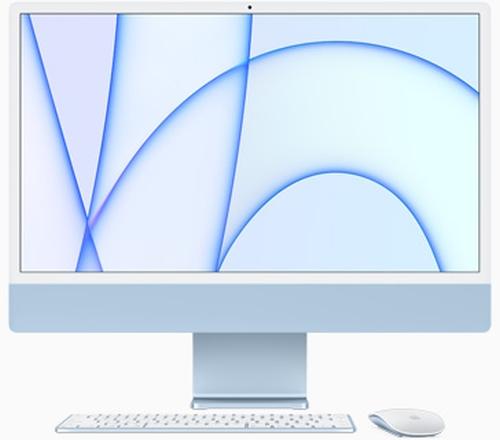 Настолен компютър - всичко в едно Apple 24-inch iMac with Retina 4.5K display: Apple M1 chip with 8-core CPU and 8-core GPU, 256GB - Blue