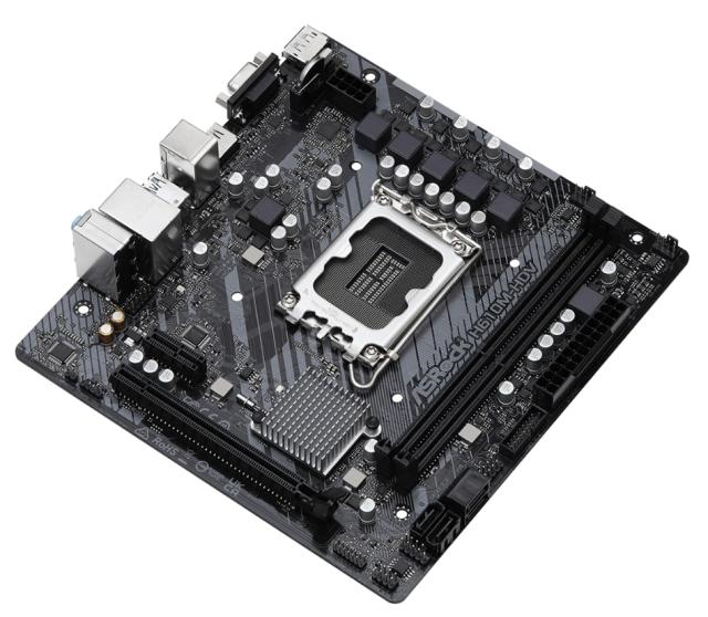 Дънна платка ASRock H610M-HDV, H610, LGA 1700, DDR4, PCI-E 4.0, DP, HDMI, VGA, 4x SATA 6Gb/s, 2x USB 3.2 Gen1, mATX