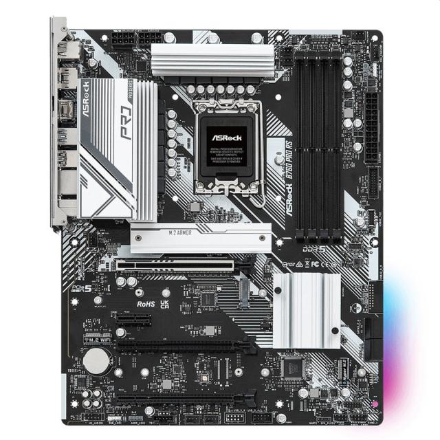 Дънна платка ASRock B760 Pro RS, B760, LGA1700, DDR5, PCIe 5.0, 3x M.2, 4x SATA 6Gb/s, HDMI, DP, eDP, ATX