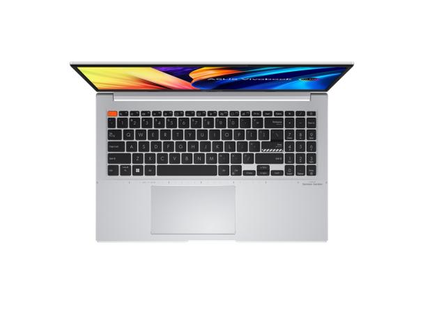 Лаптоп Asus Vivobook S OLED M3502QA-OLED-MA522W, AMD Ryzen 5 5600H 3.3 GHz(16M Cache, up to 4.3GHz) 15.6" OLED (2880X1620) GL, 120 Hz, 550nits,16GB DDR4 (8ON BD.),512G PCIEG3 SSD,AMD Radeon GraphicWindows 11,Backlit Kbd.,Neutral Grey