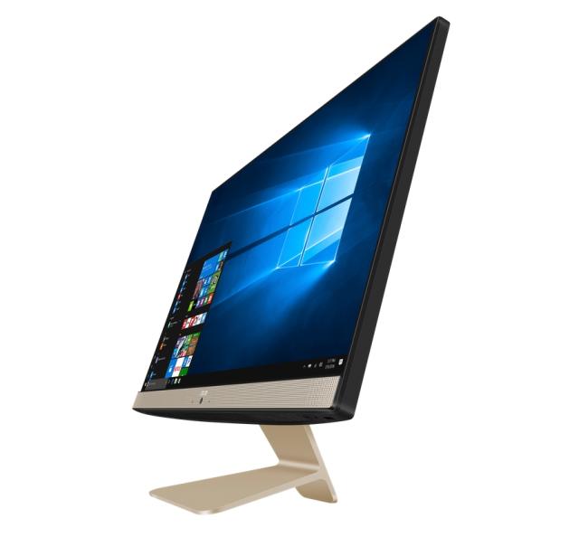 Настолен компютър - всичко в едно ASUS Vivo AiO V241EAK-BA118M, Intel i5-1135G7 2.4GHz (8M Cache, up to 4.2GHz, 4 cores),23.8 FHD 1920X1080 16:9, DDR4 8GB  (SO-DIMM), 256GB PCIE G3 SSD + 1TB 5400RPM, External DVD writer 8X, Zen Plastic Golden Wireles