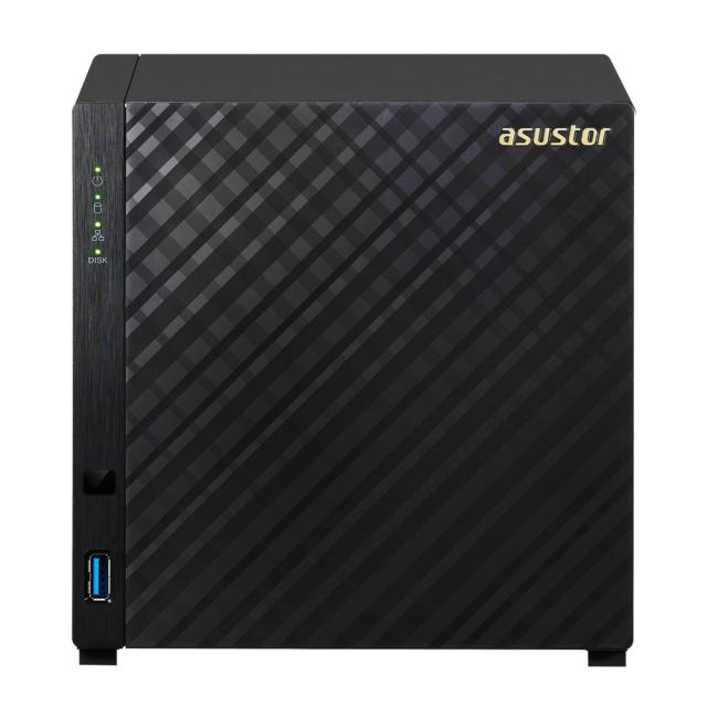 Мрежов сторидж Asustor AS3204T, 4-bay NAS, Intel Celeron Quad-Core J3160 ( up to 2.24GHz, 2MB), 2GB DDR3L(non-upgradeable), 4 x 3.5" SATAII / SATAIII, GbE x 1, USB 3.0 - 1*Front/2*Rear, HDMI 1.4b, 16 Channel IP Cam(4 license included), WoL, System Sl
