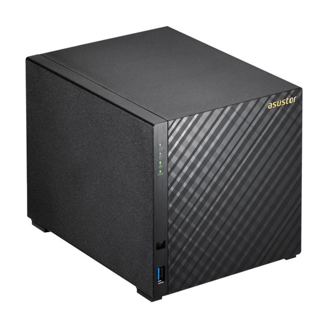 Мрежов сторидж Asustor AS3204T, 4-bay NAS, Intel Celeron Quad-Core J3160 ( up to 2.24GHz, 2MB), 2GB DDR3L(non-upgradeable), 4 x 3.5" SATAII / SATAIII, GbE x 1, USB 3.0 - 1*Front/2*Rear, HDMI 1.4b, 16 Channel IP Cam(4 license included), WoL, System Sl