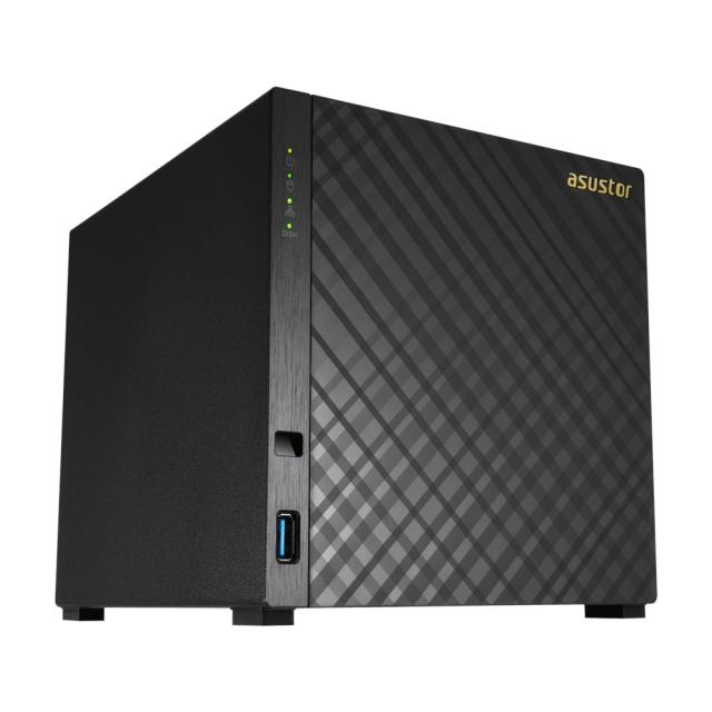Мрежов сторидж Asustor AS3204T, 4-bay NAS, Intel Celeron Quad-Core J3160 ( up to 2.24GHz, 2MB), 2GB DDR3L(non-upgradeable), 4 x 3.5" SATAII / SATAIII, GbE x 1, USB 3.0 - 1*Front/2*Rear, HDMI 1.4b, 16 Channel IP Cam(4 license included), WoL, System Sl