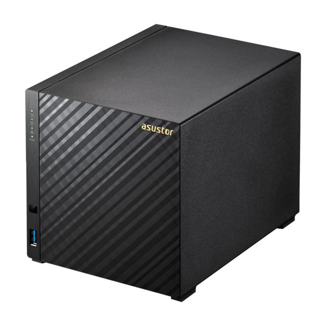 Мрежов сторидж Asustor AS3204T, 4-bay NAS, Intel Celeron Quad-Core J3160 ( up to 2.24GHz, 2MB), 2GB DDR3L(non-upgradeable), 4 x 3.5" SATAII / SATAIII, GbE x 1, USB 3.0 - 1*Front/2*Rear, HDMI 1.4b, 16 Channel IP Cam(4 license included), WoL, System Sl