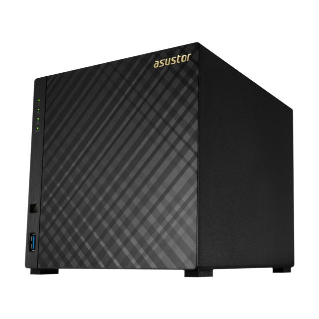 Мрежов сторидж Asustor AS3204T, 4-bay NAS, Intel Celeron Quad-Core J3160 ( up to 2.24GHz, 2MB), 2GB DDR3L(non-upgradeable), 4 x 3.5" SATAII / SATAIII, GbE x 1, USB 3.0 - 1*Front/2*Rear, HDMI 1.4b, 16 Channel IP Cam(4 license included), WoL, System Sl