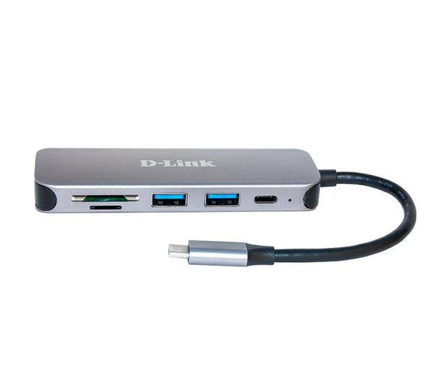 USB хъб D-Link 5-in-1 USB-C Hub with Card Reader