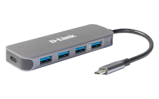 USB хъб D-Link USB-C to 4-Port USB 3.0 Hub with Power Delivery