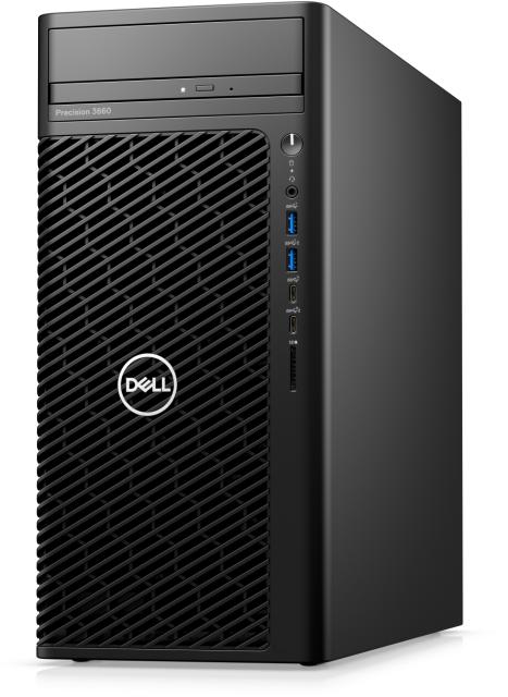 Работна станция Dell Precision 3660 Tower, Intel Core i7-12700K (12 Core, 25M Cache, 3.6 to 5.0GHz), 32GB (2X16GB) 4400MHz UDIMM DDR5, 1TB SSD PCIe M.2, Integrated video, DVD RW, Keyboard&Mouse, 500 W, Windows 11 Pro, 3Yr ProSpt