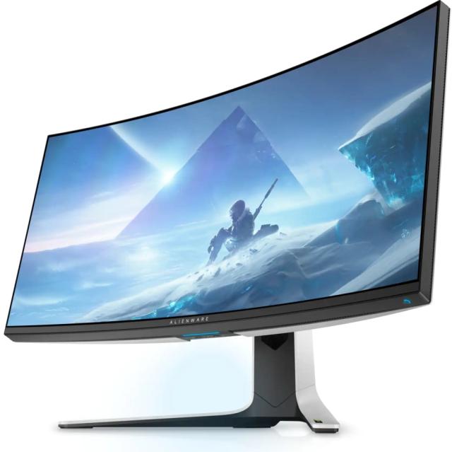 Монитор Dell Alienware AW3821DW, 37.52" CURVED IPS Nano AG, 1ms GtG, NVIDIA G-SYNC, 1000:1, 600 cd/m2, 21:9 WQHD 3840x1600 at 144Hz, HDR 600, 130.6% sRGB, 95% DCI-P33, HDMI, DP, USB 3.0 Hub, Height Adjustable, Swivel, Tilt, Black