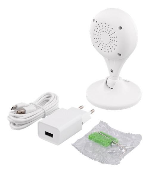 Смарт камера DELTACO SH-IPC01, 720p, WiFi, WiFi 2.4GHz, IR 10m, 1/4" CMOS, microSD, Бяла