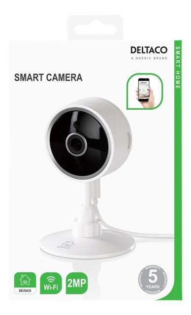 Смарт камера DELTACO SH-IPC02, 1080p, WiFi 2.4GHz, IR 10m, 1/4" CMOS, microSD, Бяла