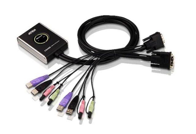 KVM суич ATEN CS682 - 4x USB A, 2x DVI, 4x 3.5mm jack