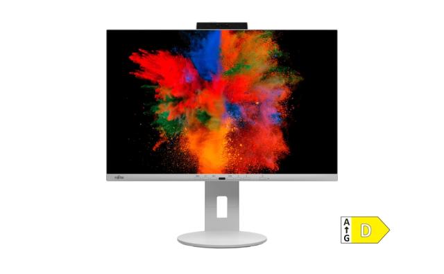 Монитор Fujitsu DISPLAY P2410 WE CAM, LED, PL, IPS, 5ms, 1000:1, 300cd/m2, 1920x1200 16:10, DP(Daisy Chain), DP,HDMI,4xUSB, USB-C, LAN, 6-in-1 St, WebCam 2.0MP, Sp.2x2W, H.adj.150mm,Rot.90°,Tilt, Sw.angle 345°, Marble grey+Fujitsu Wireless KB Mouse S