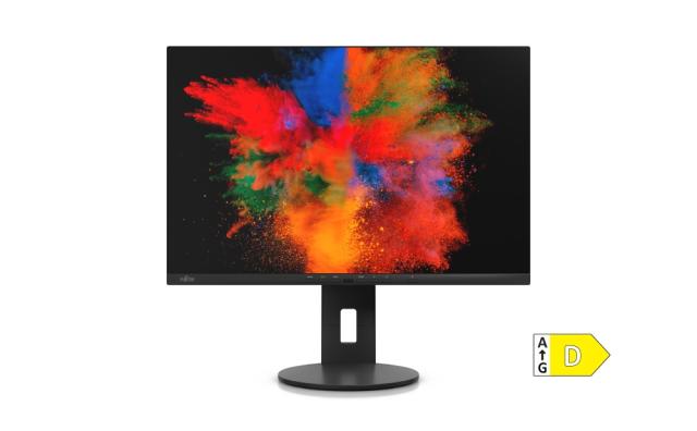 Монитор Fujitsu DISPLAY P2410 WS Wide 24", LED, PL, IPS, 5ms, 1000:1, 300cd/m2, 1920x1200 16:10, DP(Daisy Chain), DP, HDMI, 4xUSB, USB-C, LAN, 6-in-1 stand, Sp.2x2W, Heig adj.150mm, Rot. 90°,Tilt, Sw.angle 345°, Black+Fujitsu Wireless KB Mouse Set LX