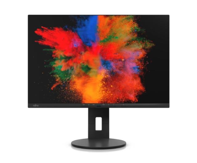 Монитор Fujitsu DISPLAY P2410 WS Wide 24", LED, PL, IPS, 5ms, 1000:1, 300cd/m2, 1920x1200 16:10, DP(Daisy Chain), DP, HDMI, 4xUSB, USB-C, LAN, 6-in-1 stand, Sp.2x2W, Heig adj.150mm, Rot. 90°,Tilt, Sw.angle 345°, Black+Fujitsu Wireless KB Mouse Set LX