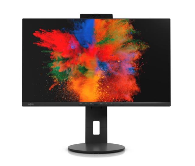 Монитор Fujitsu DISPLAY P2410 TS CAM, LED, PL, IPS, 5ms, 1000:1, 300cd/m2, 1920x1200 16:10, DP(Daisy Chain), DP, HDMI, 4xUSB, USB-C, LAN, 6-in-1 St, WebCam 2.0MP, Sp.2x2W, H.adj.150mm,Rot. 90°,Tilt, Sw.angle 345°, Black+Fujitsu Wireless KB Mouse Set 