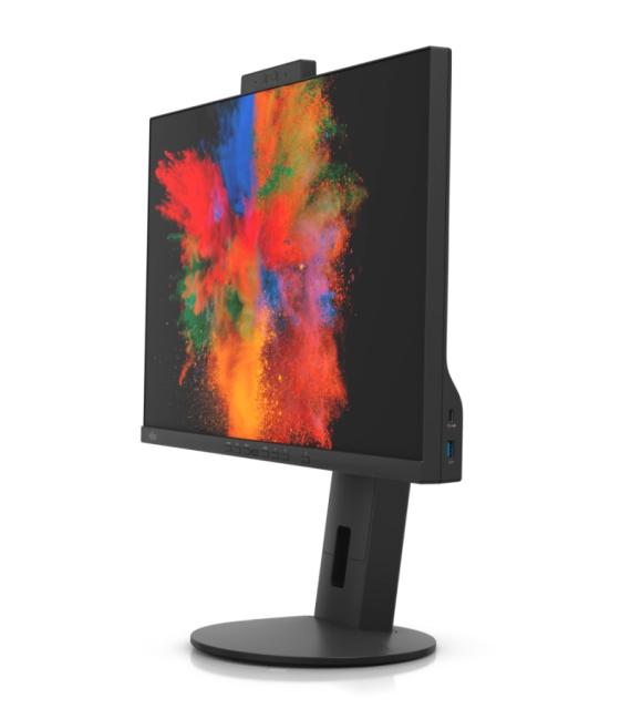 Монитор Fujitsu DISPLAY P2410 TS CAM, LED, PL, IPS, 5ms, 1000:1, 300cd/m2, 1920x1200 16:10, DP(Daisy Chain), DP, HDMI, 4xUSB, USB-C, LAN, 6-in-1 St, WebCam 2.0MP, Sp.2x2W, H.adj.150mm,Rot. 90°,Tilt, Sw.angle 345°, Black+Fujitsu Wireless KB Mouse Set 
