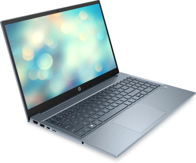 Лаптоп HP Pavilion 15-eh2008nu Fog Blue, Ryzen 5-5625U (2.3Ghz, up to 4.3Ghz/16MB/6C), 15.6" FHD IPS AG, 16GB 3200MHz 2DIMM, 512GB PCIe SSD, WiFi a/c 2x2 + BT 5, FPR, no SD Reader, Backlit Kbd, 3C Batt, Free DOS