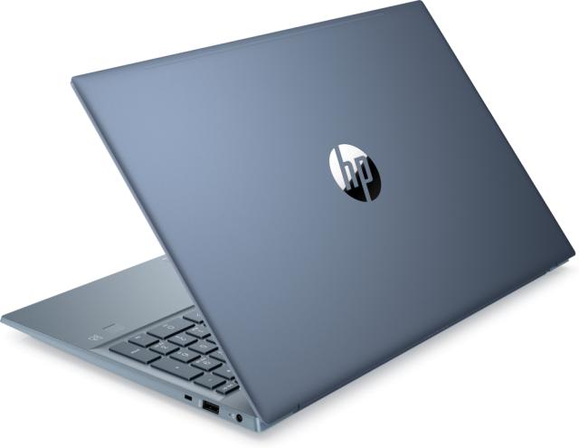Лаптоп HP Pavilion 15-eh2008nu Fog Blue, Ryzen 5-5625U (2.3Ghz, up to 4.3Ghz/16MB/6C), 15.6" FHD IPS AG, 16GB 3200MHz 2DIMM, 512GB PCIe SSD, WiFi a/c 2x2 + BT 5, FPR, no SD Reader, Backlit Kbd, 3C Batt, Free DOS