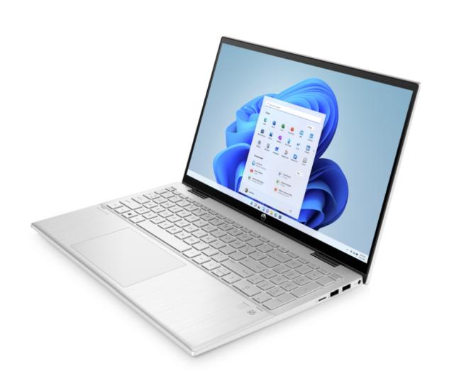 Лаптоп HP Pavilion x360 15-er1003nu Natural Silver, Core i5-1235U(up to 4.4GH/12MB/10C), 15.6" FHD AG IPS Touch + WebCam, 16GB 3200Mhz 2DIMM, 512MB PCIe SSD, WiFI a/x + BT 5.2, FPR, 3C Batt, Win 11 Home