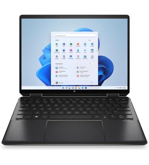 Лаптоп HP Spectre x360 14-ef0037nn Nightfall Black Core i7-1255U(up to 4.7GH/12MB/10C), 13.5" 3k2k OLED IPS 400 nits Touch, 16GB DDR4 on-board, 1TB PCIe SSD, WiFi AX211 6E + BT5.2, FPR, Backlit Kbd, 4 Cell Batt, Win 11 Home
