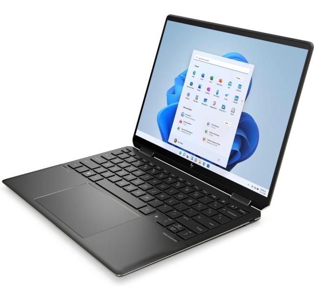 Лаптоп HP Spectre x360 14-ef0037nn Nightfall Black Core i7-1255U(up to 4.7GH/12MB/10C), 13.5" 3k2k OLED IPS 400 nits Touch, 16GB DDR4 on-board, 1TB PCIe SSD, WiFi AX211 6E + BT5.2, FPR, Backlit Kbd, 4 Cell Batt, Win 11 Home