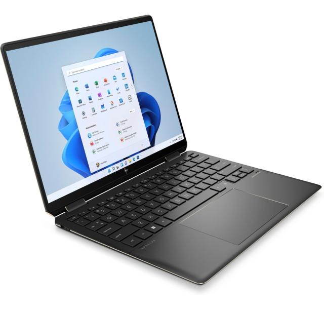 Лаптоп HP Spectre x360 14-ef0037nn Nightfall Black Core i7-1255U(up to 4.7GH/12MB/10C), 13.5" 3k2k OLED IPS 400 nits Touch, 16GB DDR4 on-board, 1TB PCIe SSD, WiFi AX211 6E + BT5.2, FPR, Backlit Kbd, 4 Cell Batt, Win 11 Home