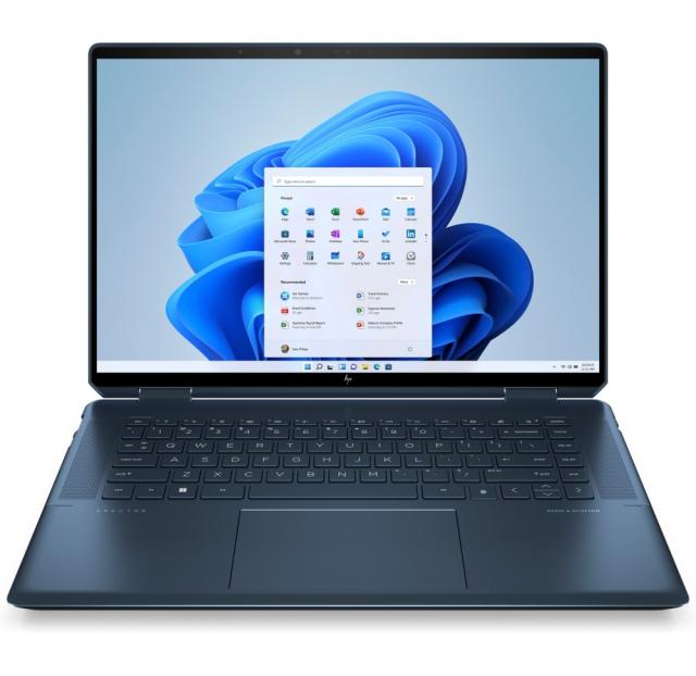 Лаптоп HP Spectre x360 16-f1039nn Nocturne Blue Core i7-12700H(up to 4.7GH/24MB/14C), 16.0" 3k IPS 400 nits Touch, 16GB DDR4 on-board, 1TB PCIe SSD, WiFi AX211 6E + BT5.3, FPR, Backlit Kbd, 6 Cell Batt, Win 11 Home
